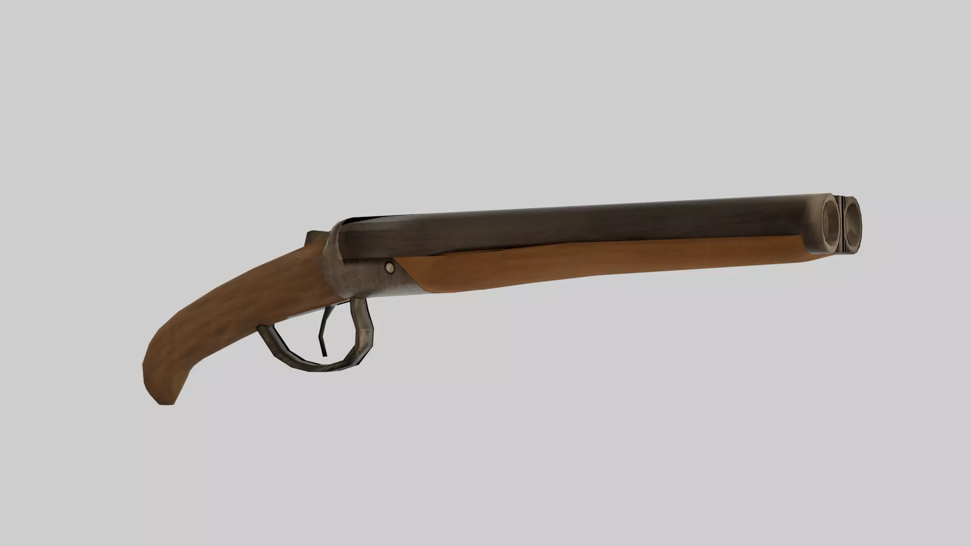 Double Barrel Shotgun Free low-poly 3D model