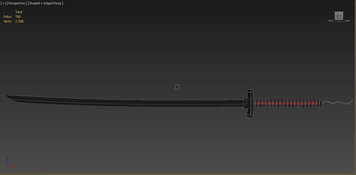 Anime Sword Tensa Zangetsu  Low-poly 3D model_5