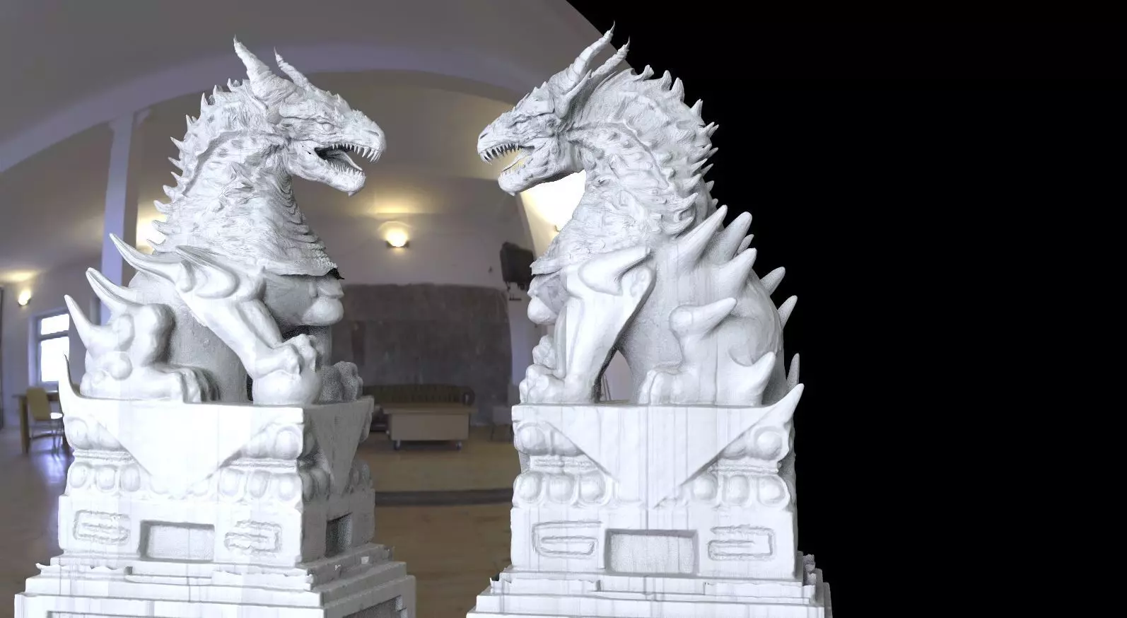 Dragon statue Fantasy 3D model