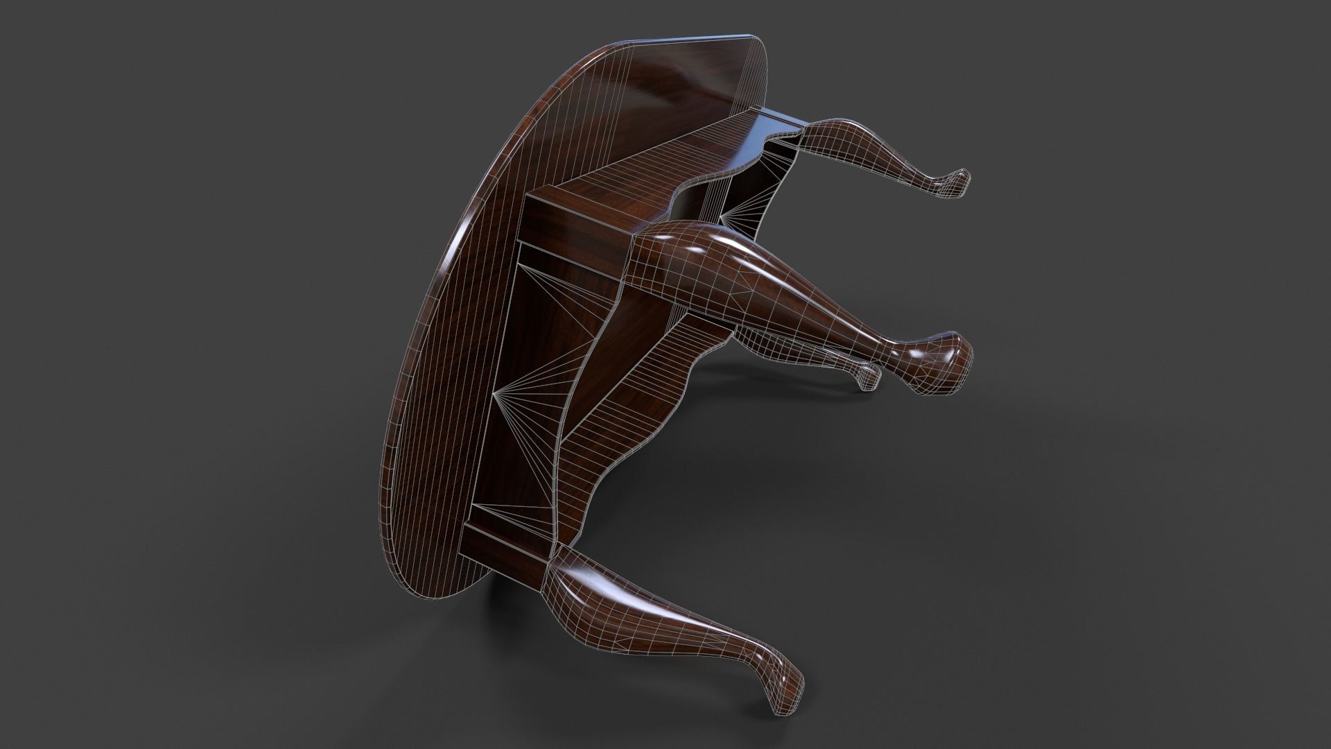 Oval Cofee Table - Low Poly Low-poly 3D model_21