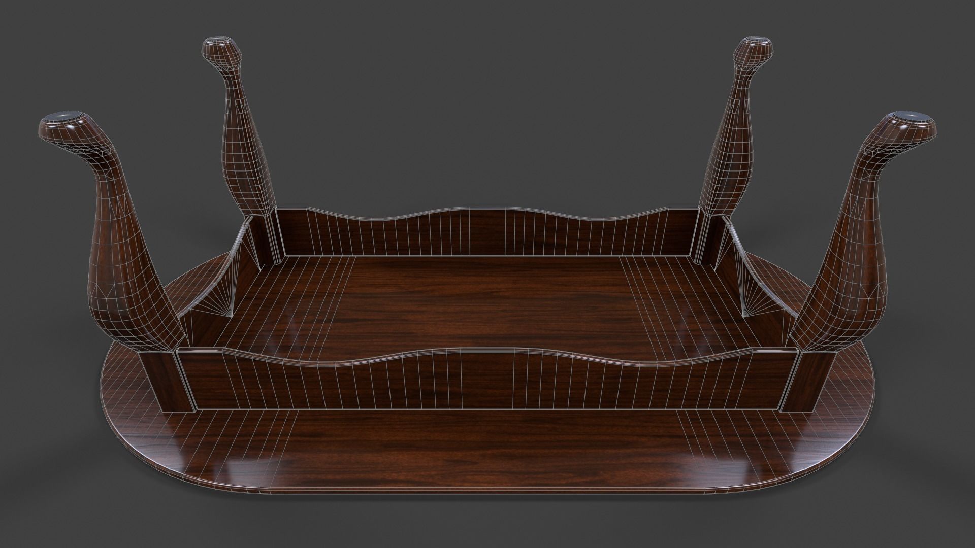 Oval Cofee Table - Low Poly Low-poly 3D model_13