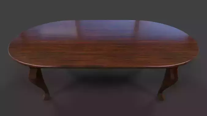 Oval Cofee Table - Low Poly Low-poly 3D model