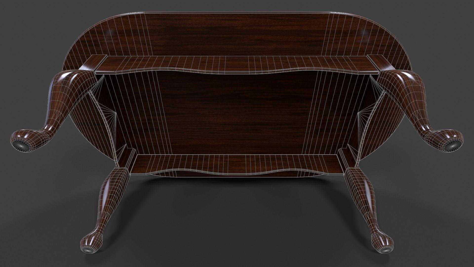 Oval Cofee Table - Low Poly Low-poly 3D model_25