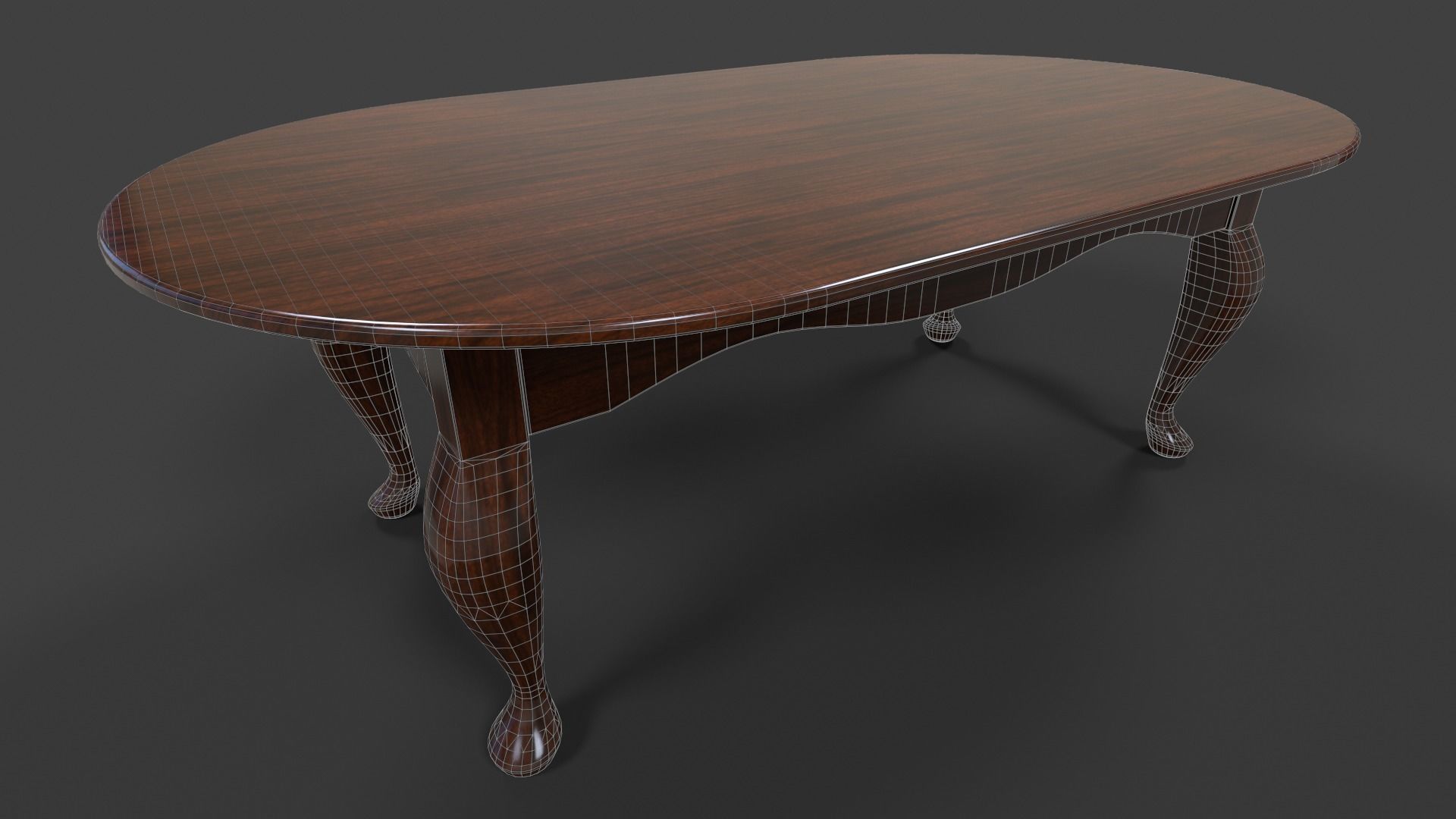 Oval Cofee Table - Low Poly Low-poly 3D model_3