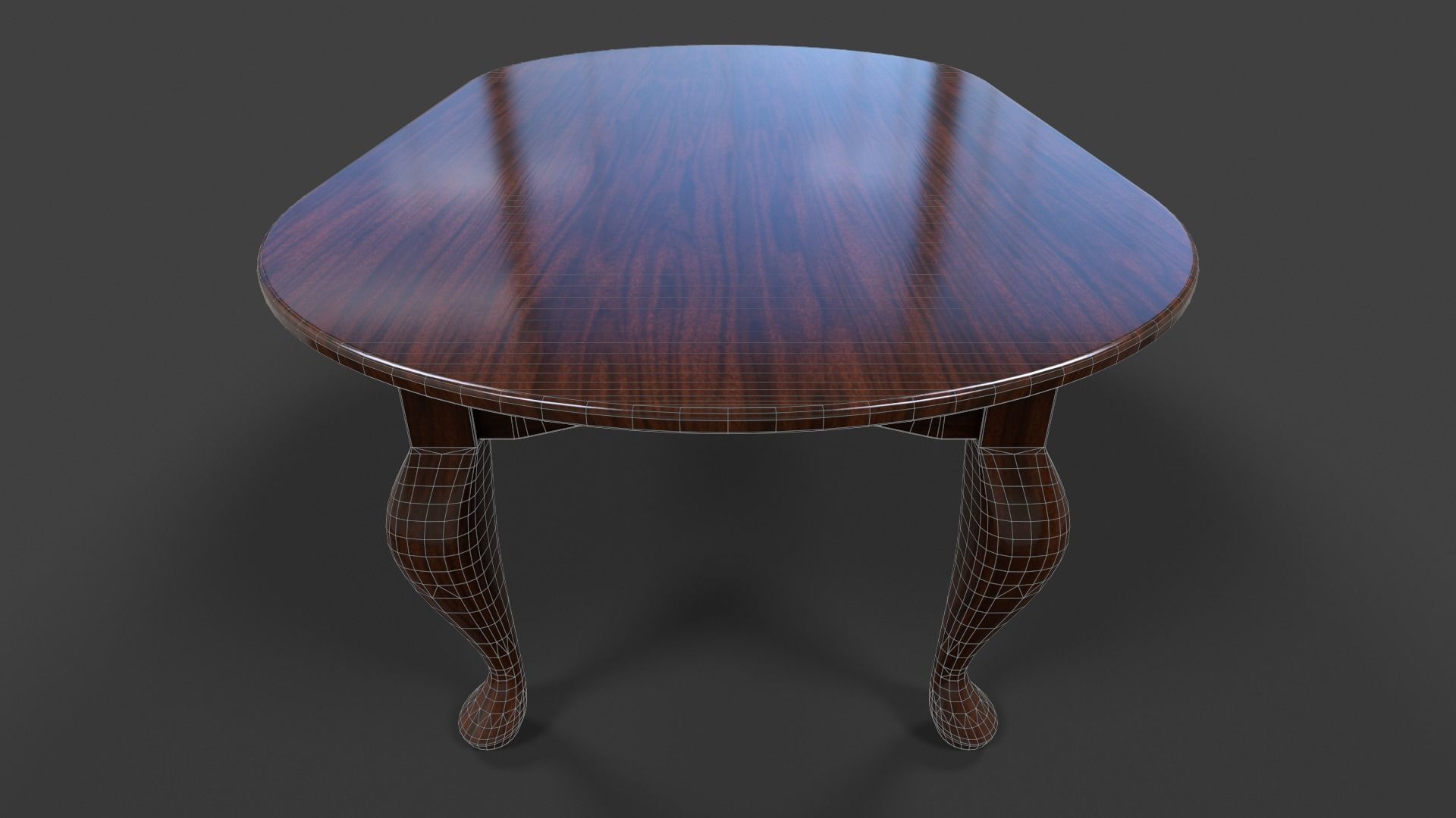 Oval Cofee Table - Low Poly Low-poly 3D model_5