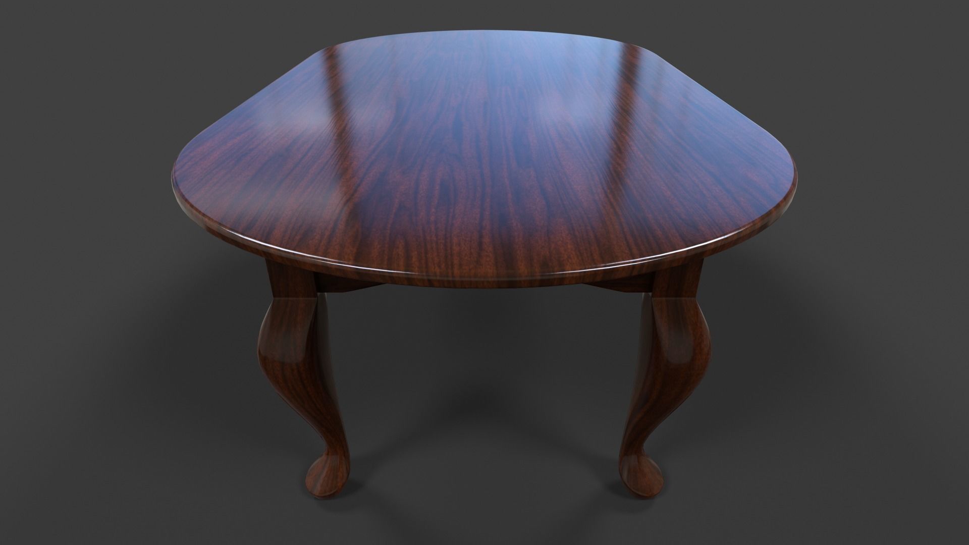 Oval Cofee Table - Low Poly Low-poly 3D model_4