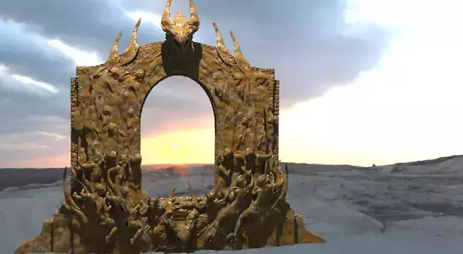Gates of Hell Statue 3D model