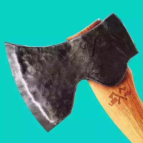 Carving Axe Low Poly Game Ready 3D model