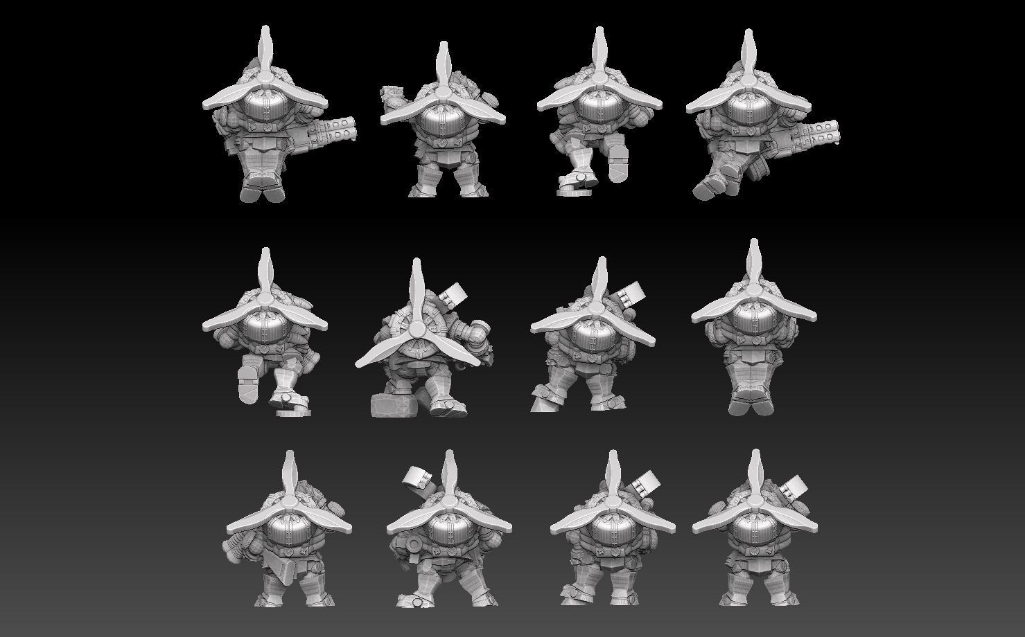 Space Dwarf Aviators ROYALTY FREE VERSION 3D print model_2