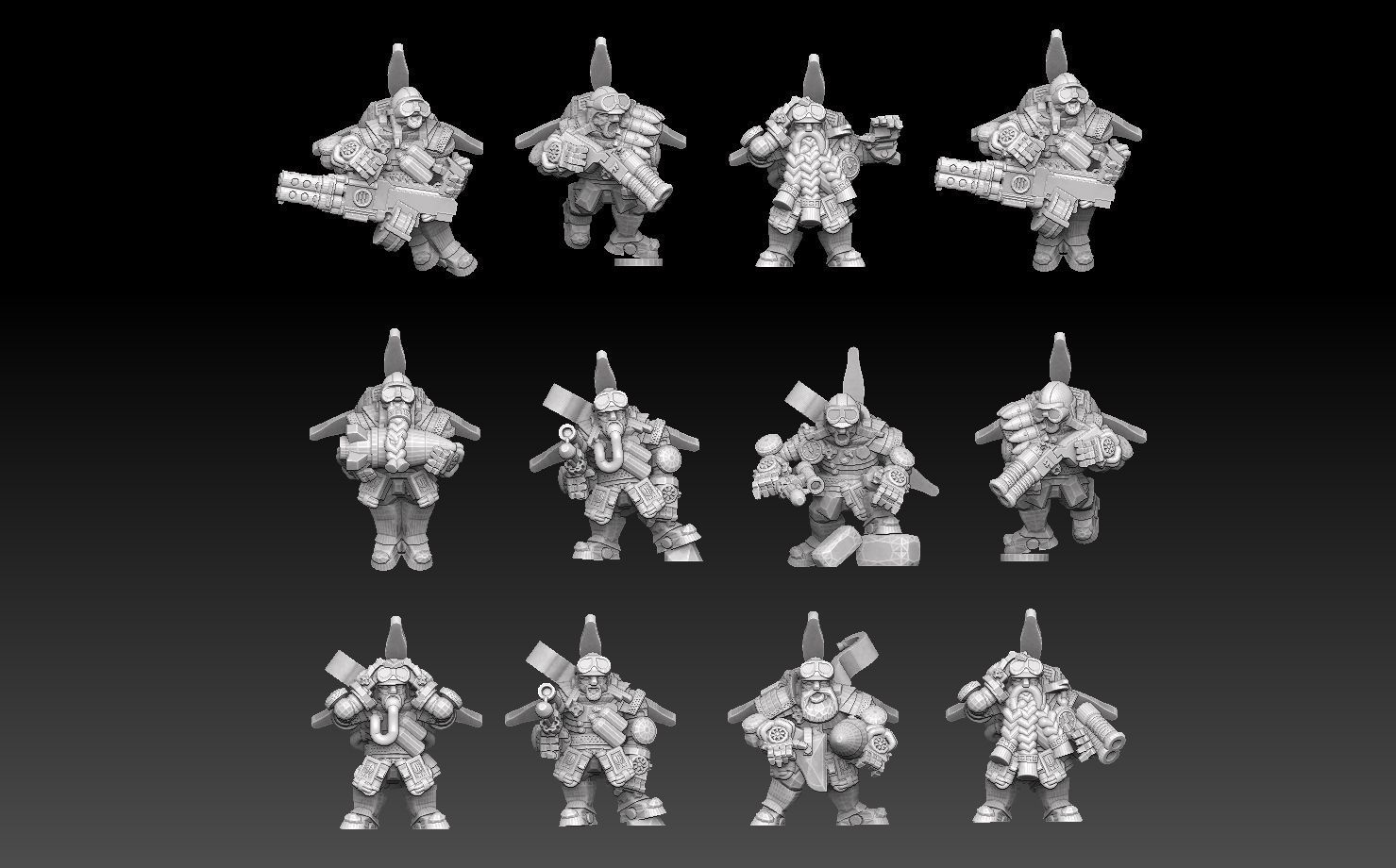 Space Dwarf Aviators ROYALTY FREE VERSION 3D print model_1