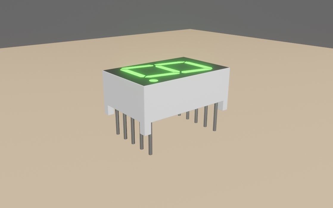Display 7 segments - Electronics Parts Low-poly 3D model_6
