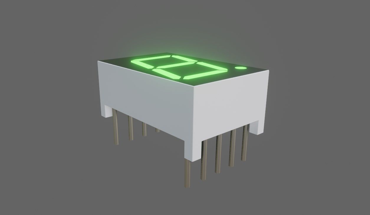 Display 7 segments - Electronics Parts Low-poly 3D model_10