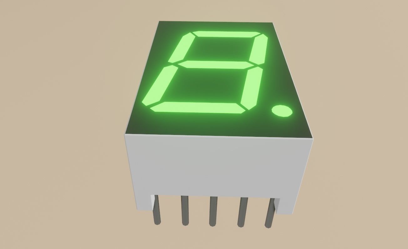 Display 7 segments - Electronics Parts Low-poly 3D model_9