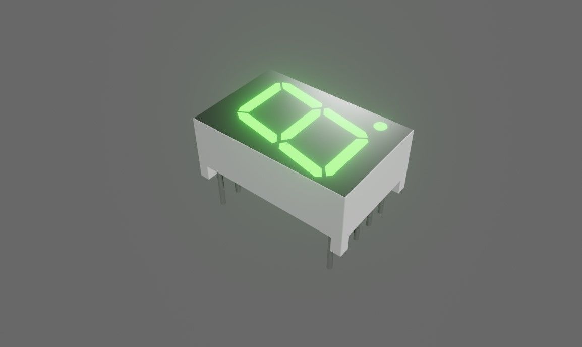 Display 7 segments - Electronics Parts Low-poly 3D model_8