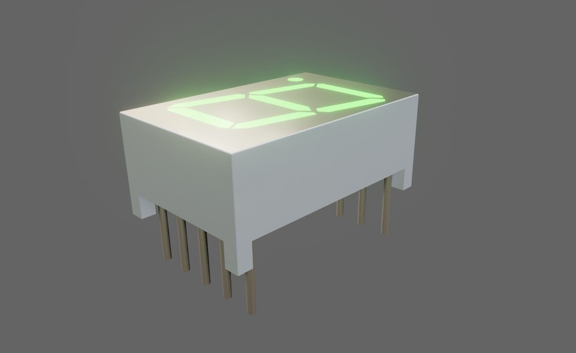 Display 7 segments - Electronics Parts Low-poly 3D model_1