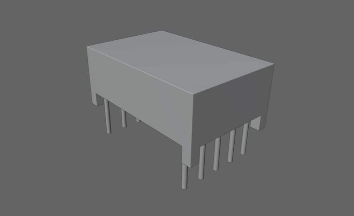 Display 7 segments - Electronics Parts Low-poly 3D model_4