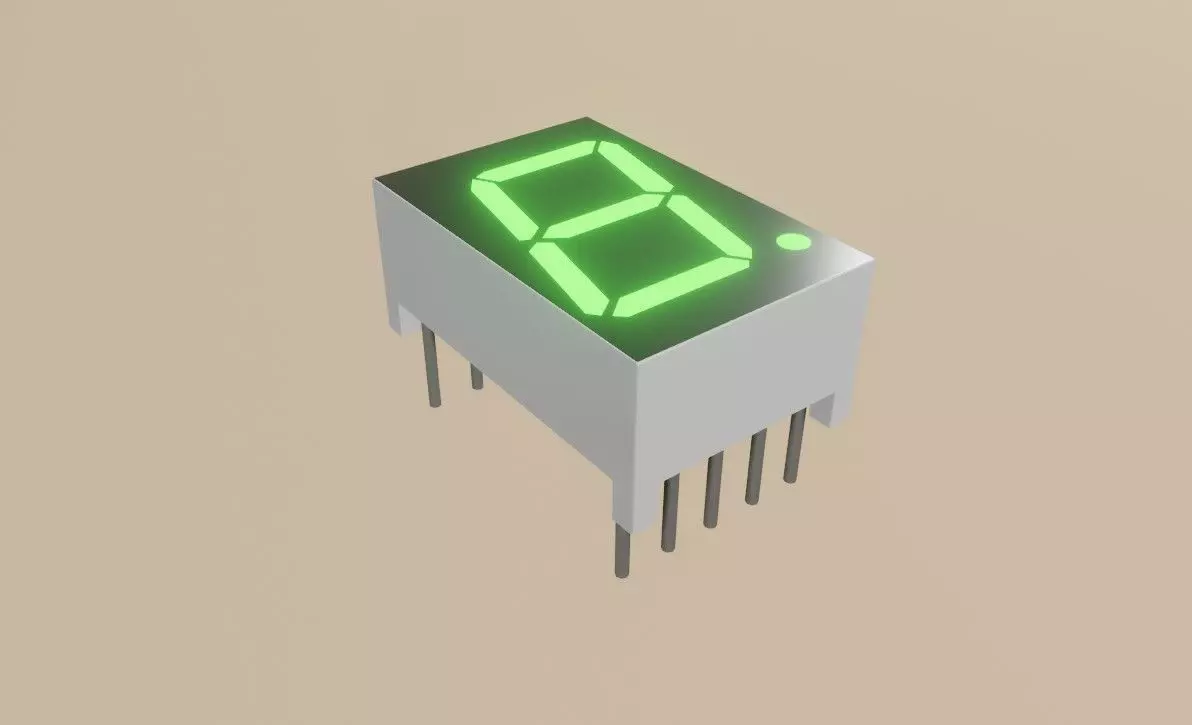 Display 7 segments - Electronics Parts Low-poly 3D model_0
