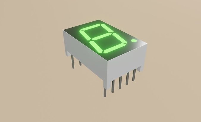 Display 7 segments - Electronics Parts Low-poly 3D model
