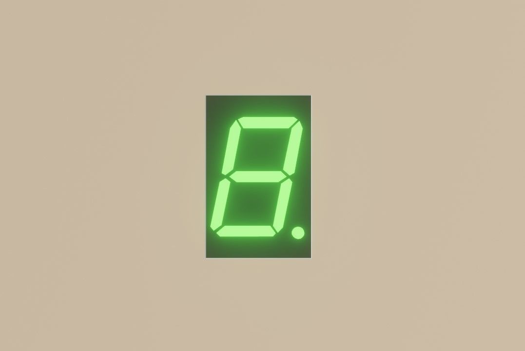 Display 7 segments - Electronics Parts Low-poly 3D model_2