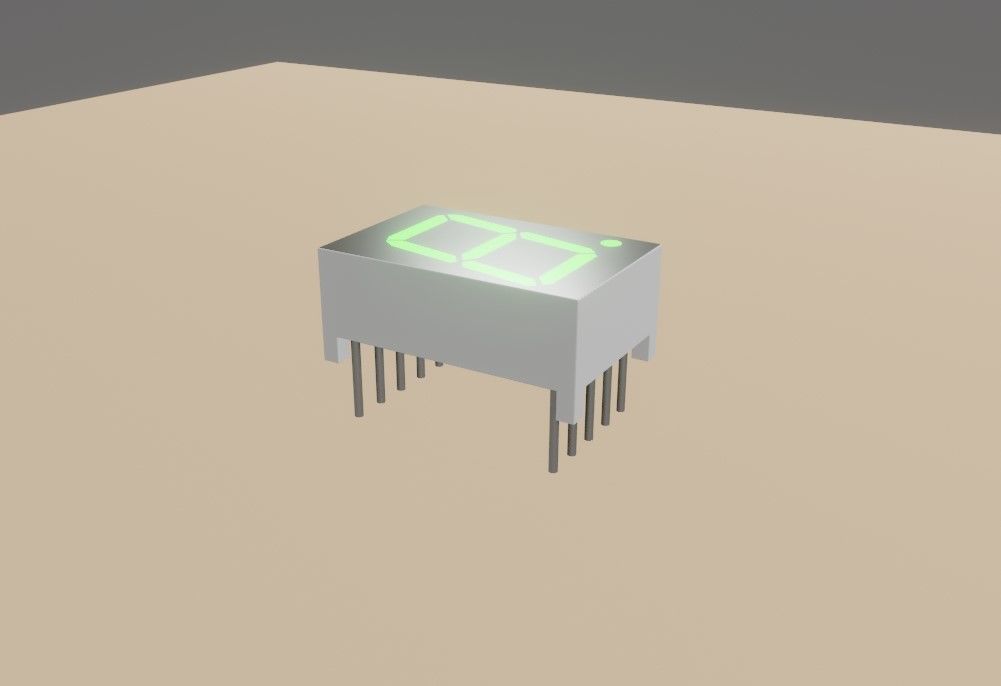 Display 7 segments - Electronics Parts Low-poly 3D model_3