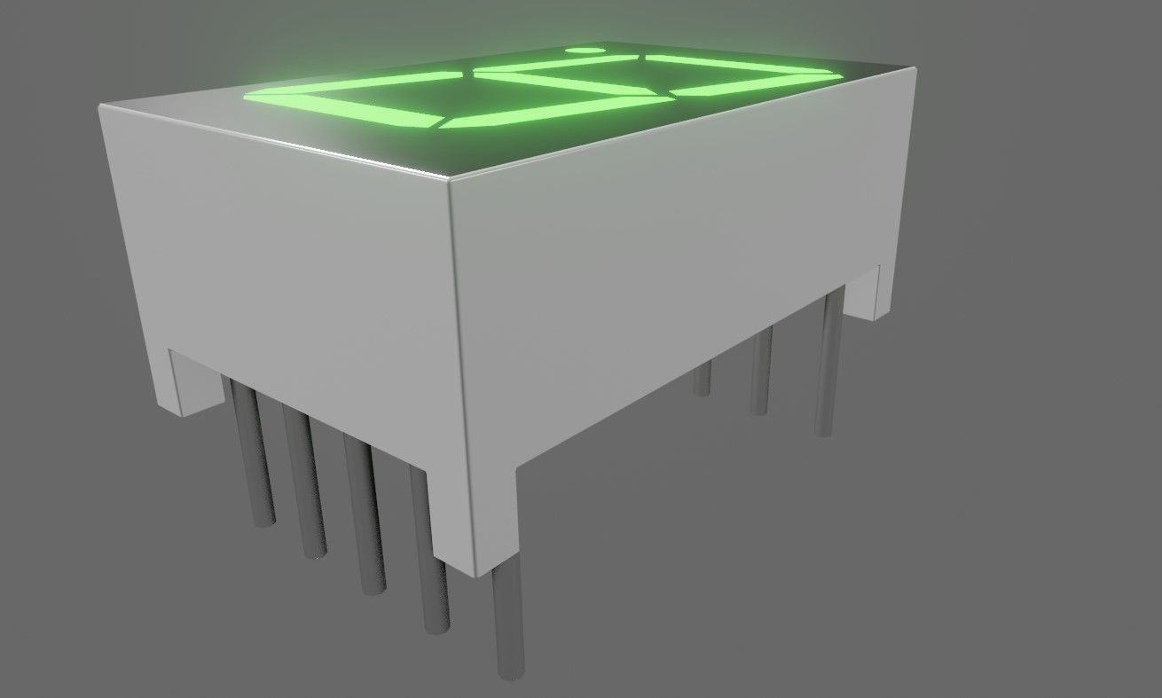 Display 7 segments - Electronics Parts Low-poly 3D model_7