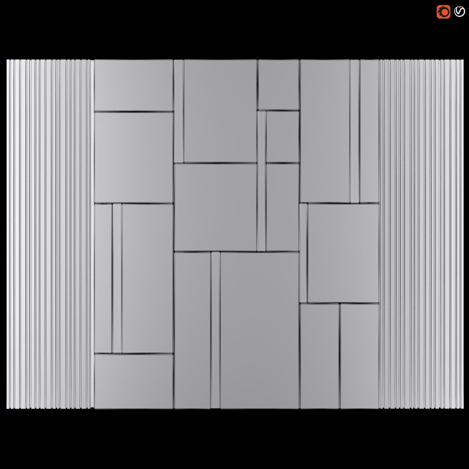 Decor wood Panel 30 3D model_1
