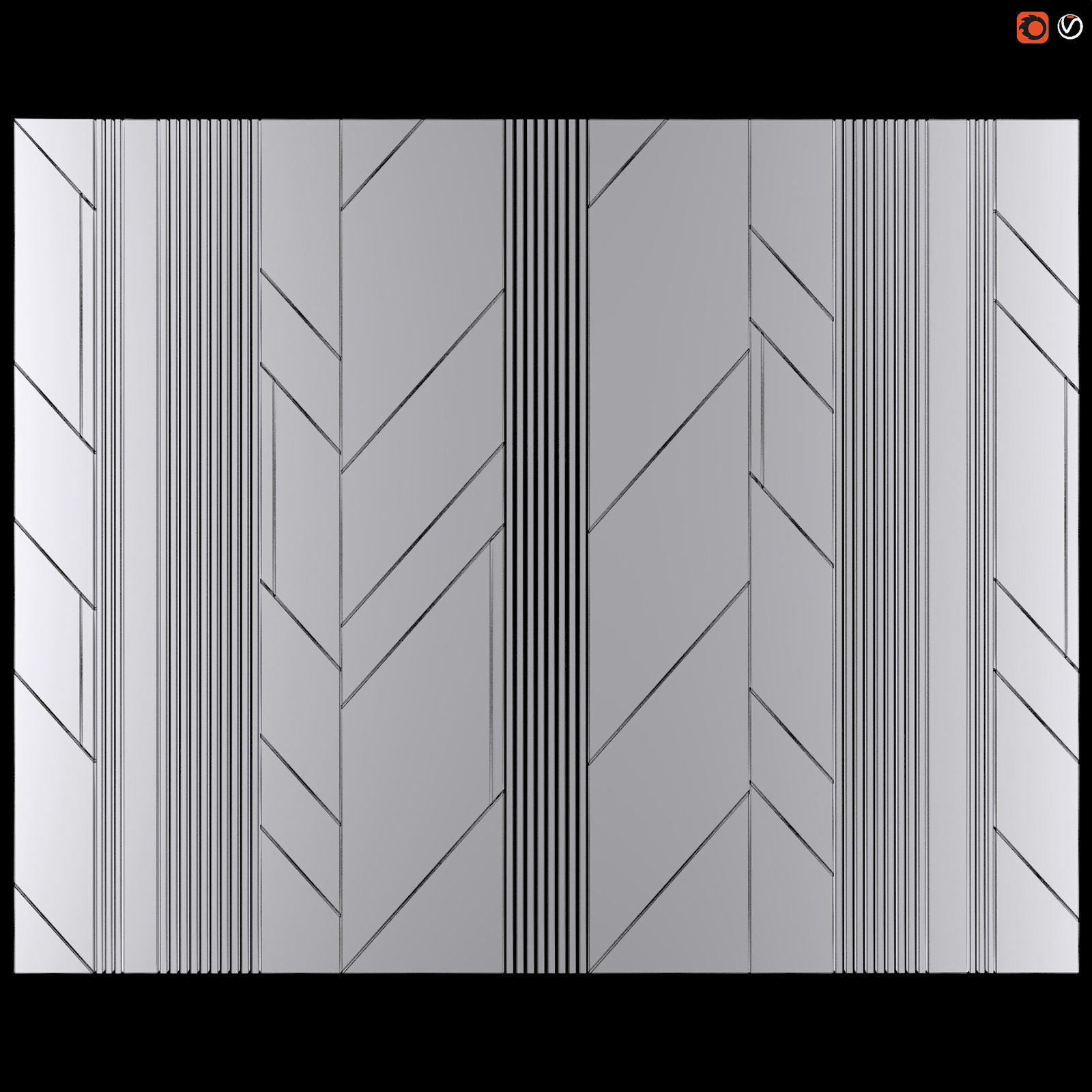 Decor wood Panel 31 3D model_1