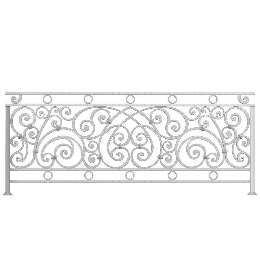 Classic Forged Fence 3D model_3