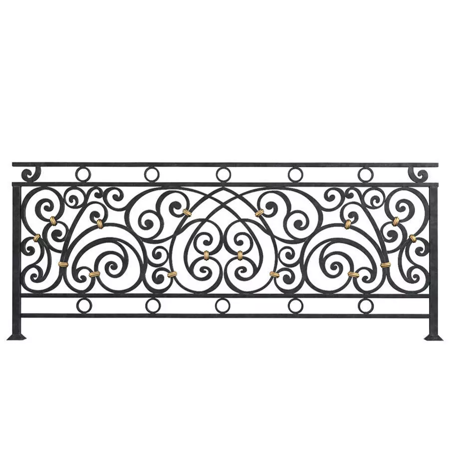 Classic Forged Fence 3D model_0