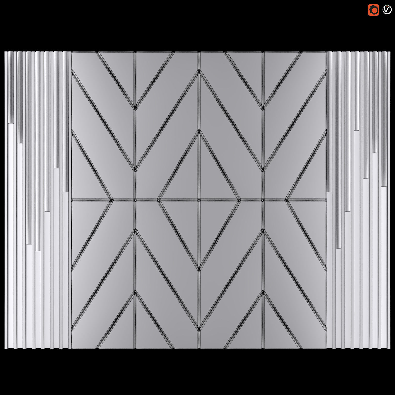 Decor wood Panel 39 3D model_1