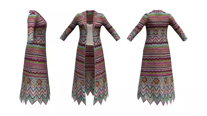 Ladies Long Cardigan With Tank