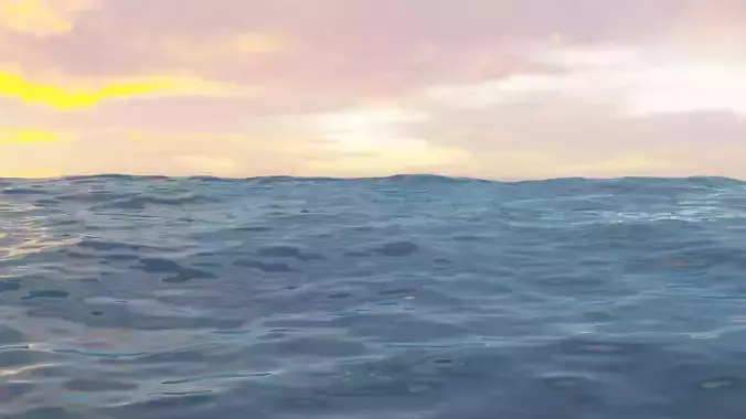 Ocean sea waves Low-poly 3D model