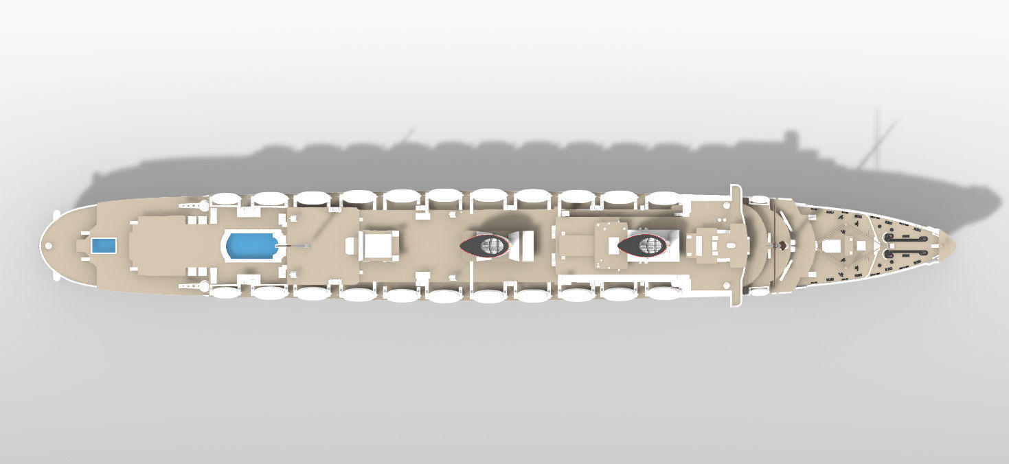 SS Rex ocean liner full hull and waterline printable model  3D print model_6
