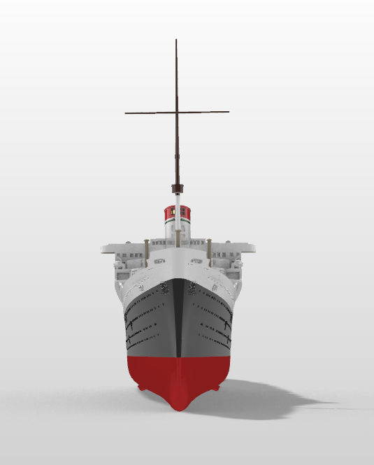 SS Rex ocean liner full hull and waterline printable model  3D print model_5