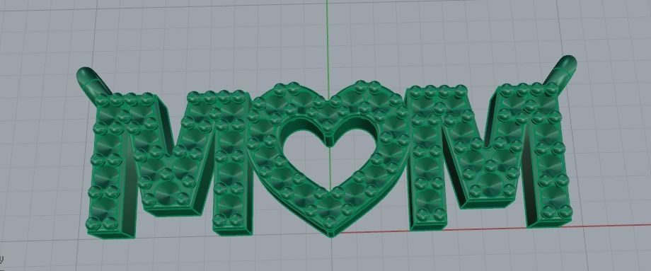 527 Pendant with letters M and a heart 3D print model_6