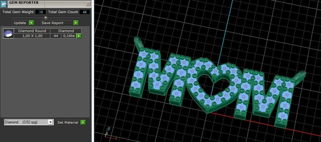 527 Pendant with letters M and a heart 3D print model_9