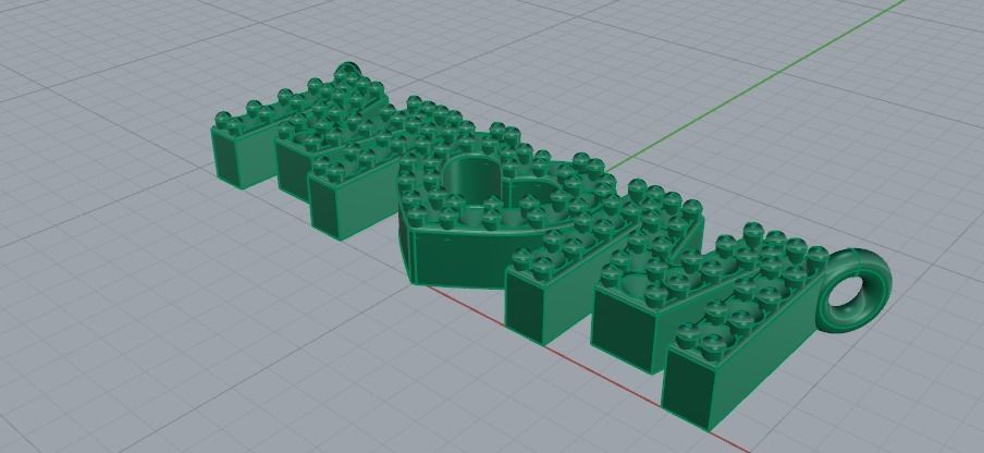 527 Pendant with letters M and a heart 3D print model_7