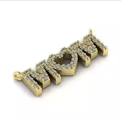 527 Pendant with letters M and a heart