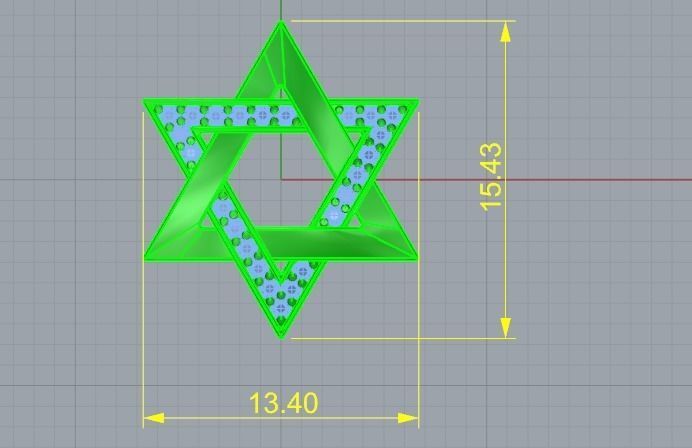 526 Pendant star of David 3D print model_4