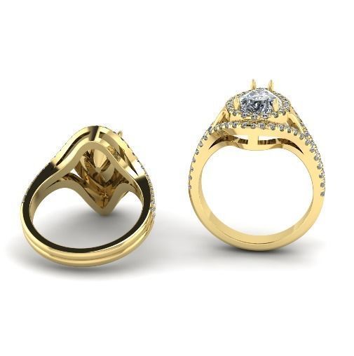 544 Ring with stones 3D print model_1