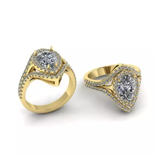 544 Ring with stones 3D print model_0