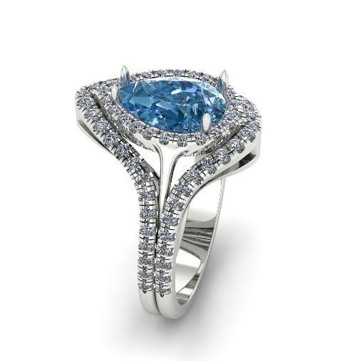 544 Ring with stones 3D print model_2