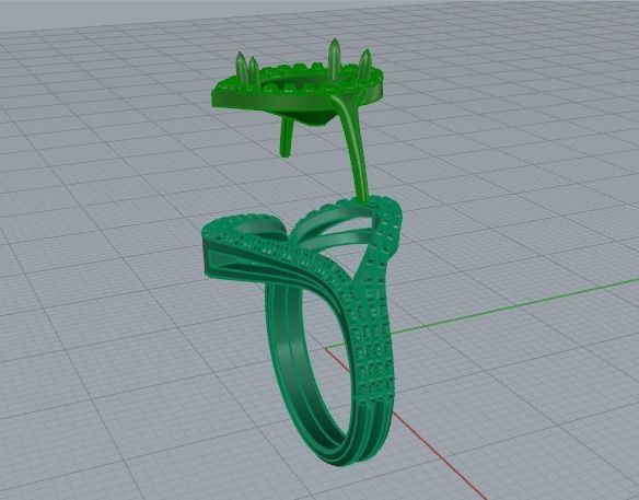 544 Ring with stones 3D print model_10