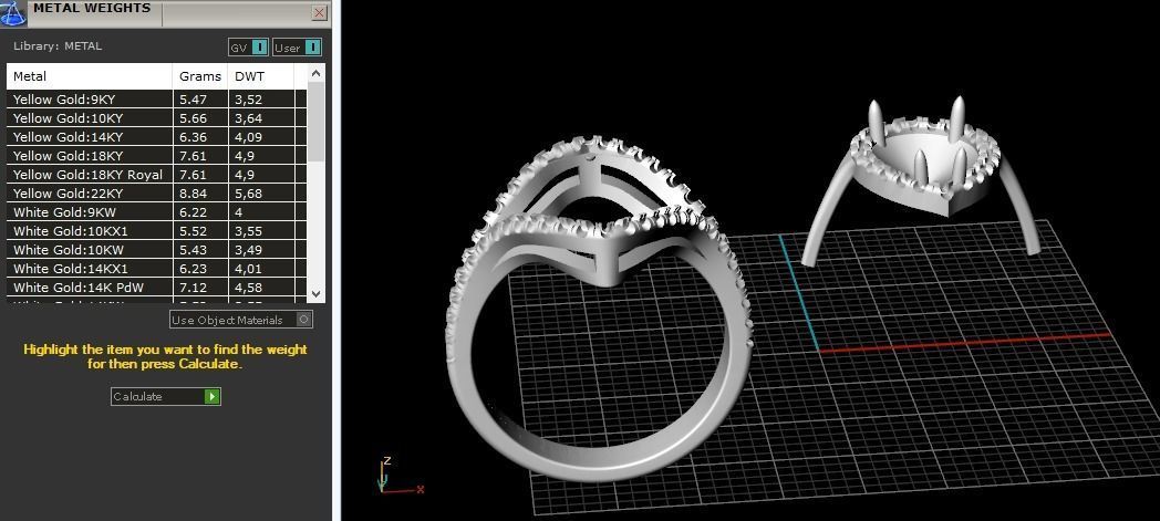 544 Ring with stones 3D print model_7