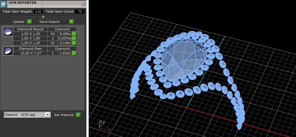 544 Ring with stones 3D print model_8
