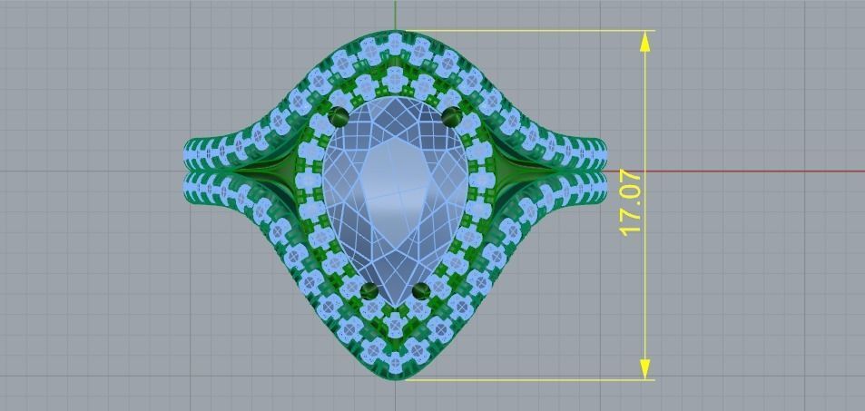 544 Ring with stones 3D print model_6
