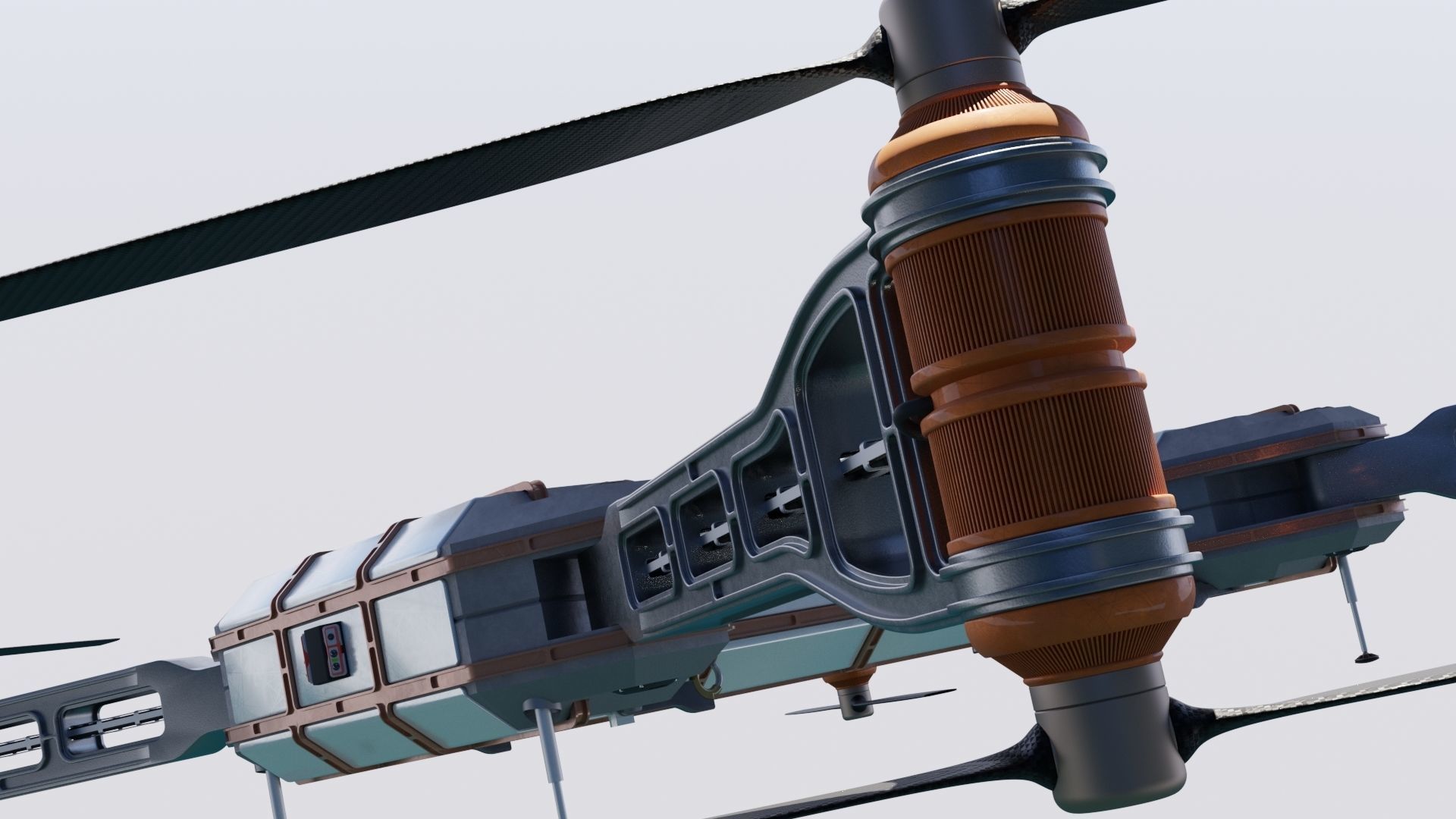 Sci Fi industrial mega Cargo Drone 3D model_4