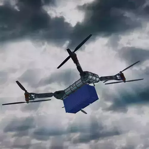 Sci Fi industrial mega Cargo Drone 3D model Sci Fi industrial mega Cargo Drone 3D model