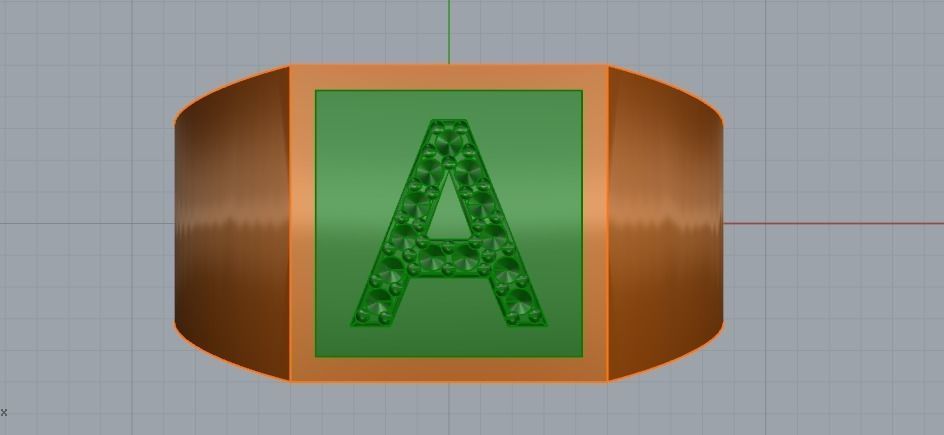 589 Ring with the letter A 3D print model_8
