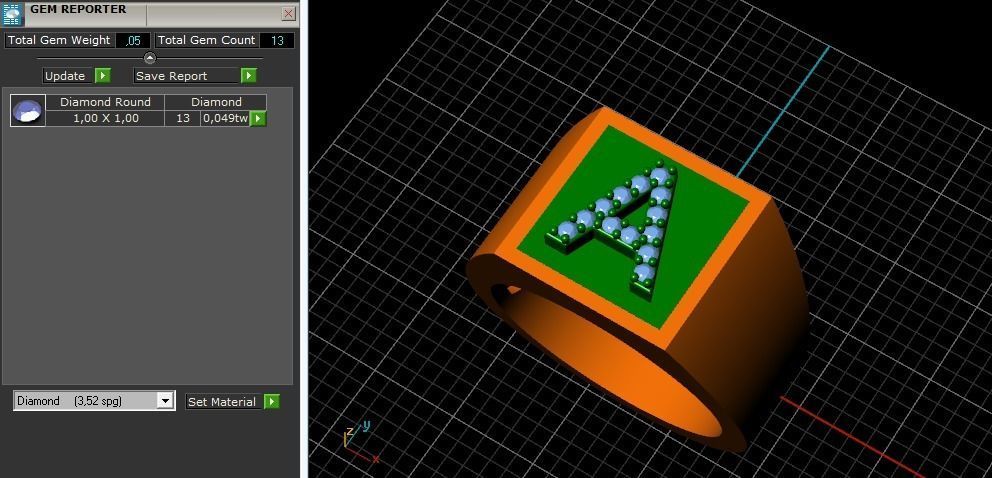 589 Ring with the letter A 3D print model_4